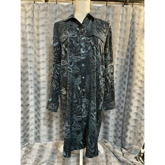 ann taylor loft shirt dress New Red Floral Ruffle Long Sleeve Flowy Fit Flare 4 Ruffed yoke ANN TAYLOR LOFT FLORAL Asian